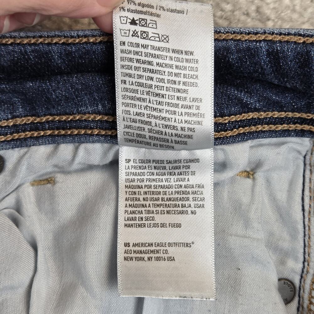 American Eagle AEO Kick Boot Jeans Womens 8 Medium Wash Mid Rise Stretch Denim - Picture 9 of 11